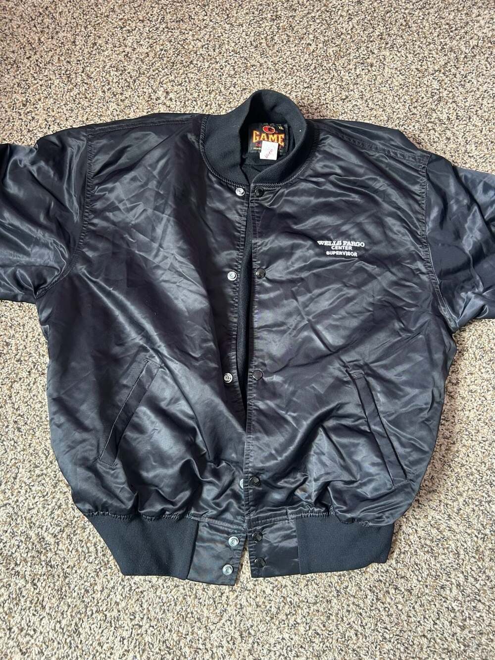 Vintage Game Sportswear Wells Fargo Center Supervisor Black Satin